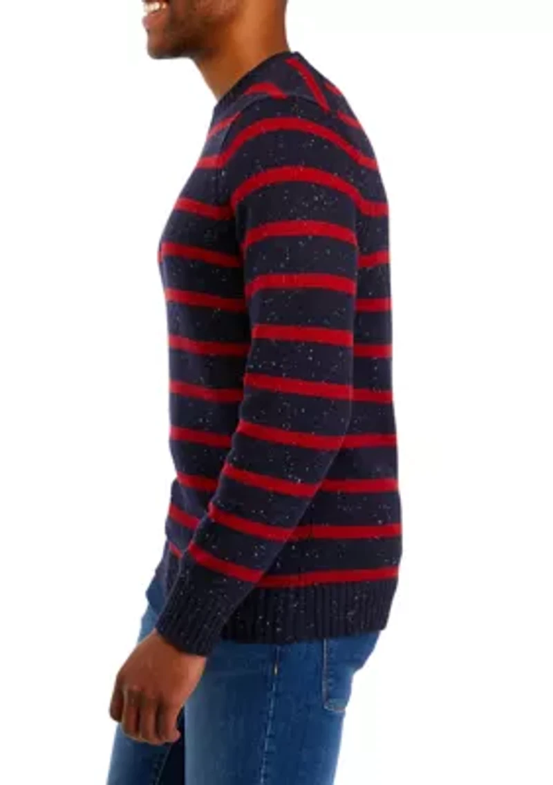 Donegal Stripe Crew Neck Sweater