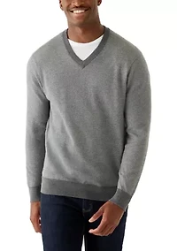 Men's Herringbone V-Neck Sweater