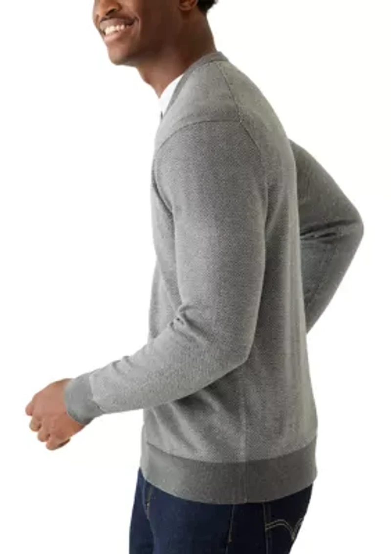 Men's Herringbone V-Neck Sweater