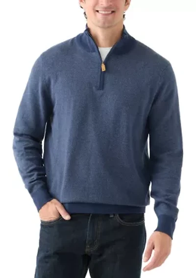 Men's Herringbone Quarter Zip Sweater
