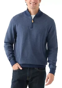 Men's Herringbone Quarter Zip Sweater