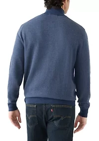 Men's Herringbone Quarter Zip Sweater