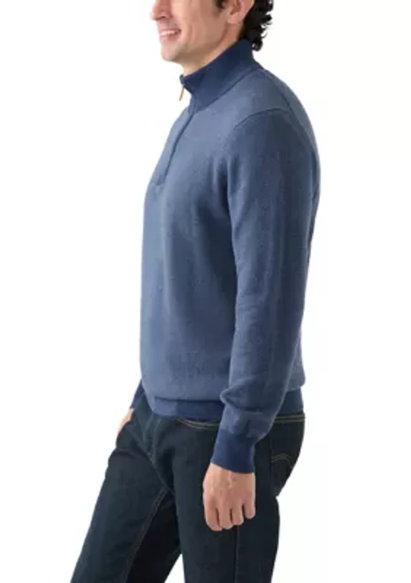 Men's Herringbone Quarter Zip Sweater