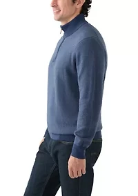 Men's Herringbone Quarter Zip Sweater