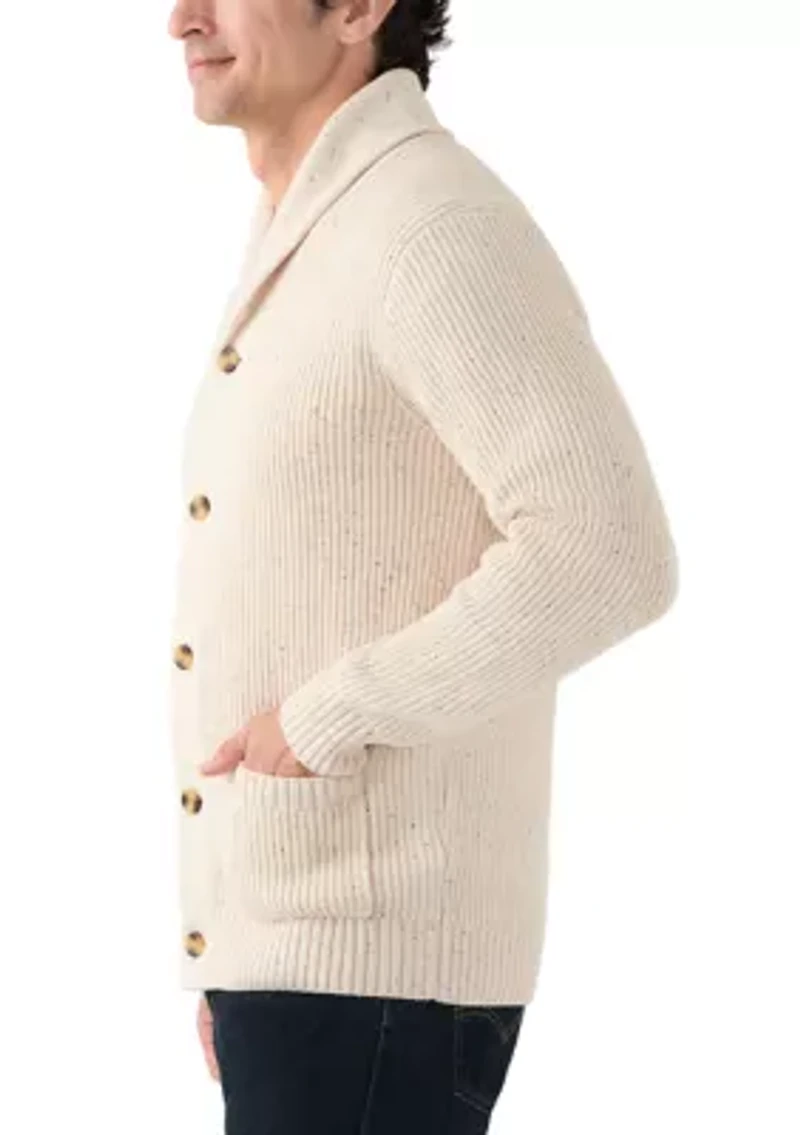 Men's Donegal Shawl Collar Cardigan