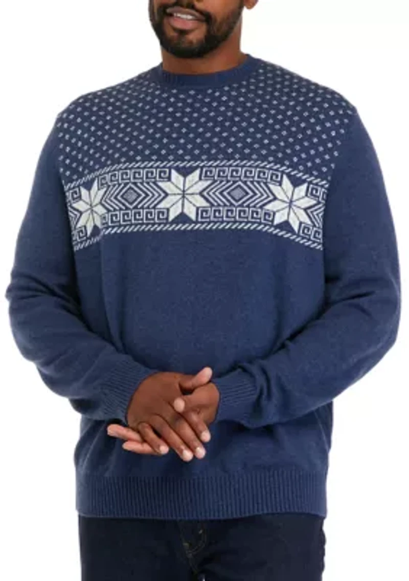 Big & Tall Snowflake Fairisle Sweater