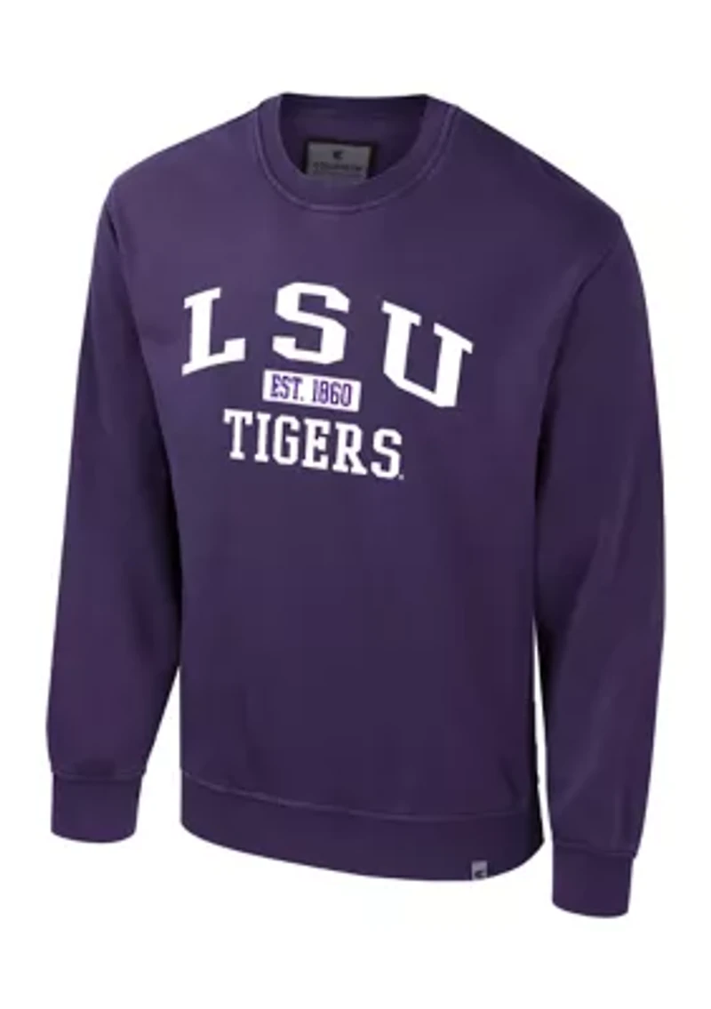 NCAA LSU Tigers Matrix Crew Neck Fleece Sweatshirt