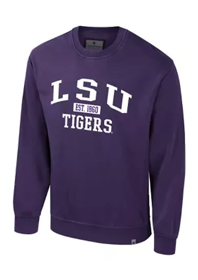 NCAA LSU Tigers Matrix Crew Neck Fleece Sweatshirt