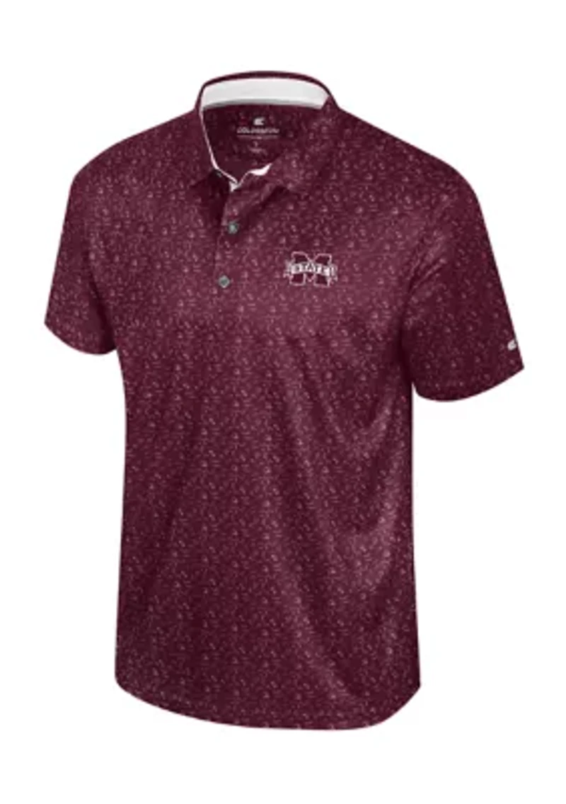 NCAA Mississippi State Bulldogs Football Print Sublimated Team Polo Shirt