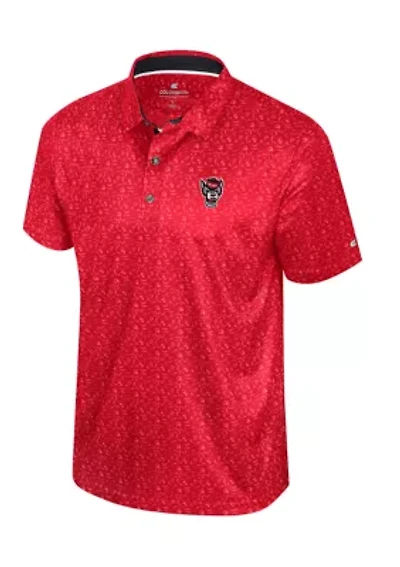 NCAA NC State Wolfpack Football Print Sublimated Team Polo Shirt