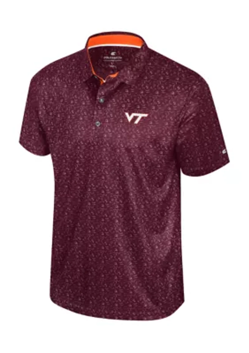 NCAA Virginia Tech Hokies Football Print Sublimated Polo Shirt