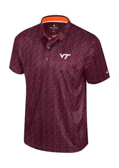 NCAA Virginia Tech Hokies Football Print Sublimated Polo Shirt