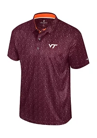 NCAA Virginia Tech Hokies Football Print Sublimated Polo Shirt