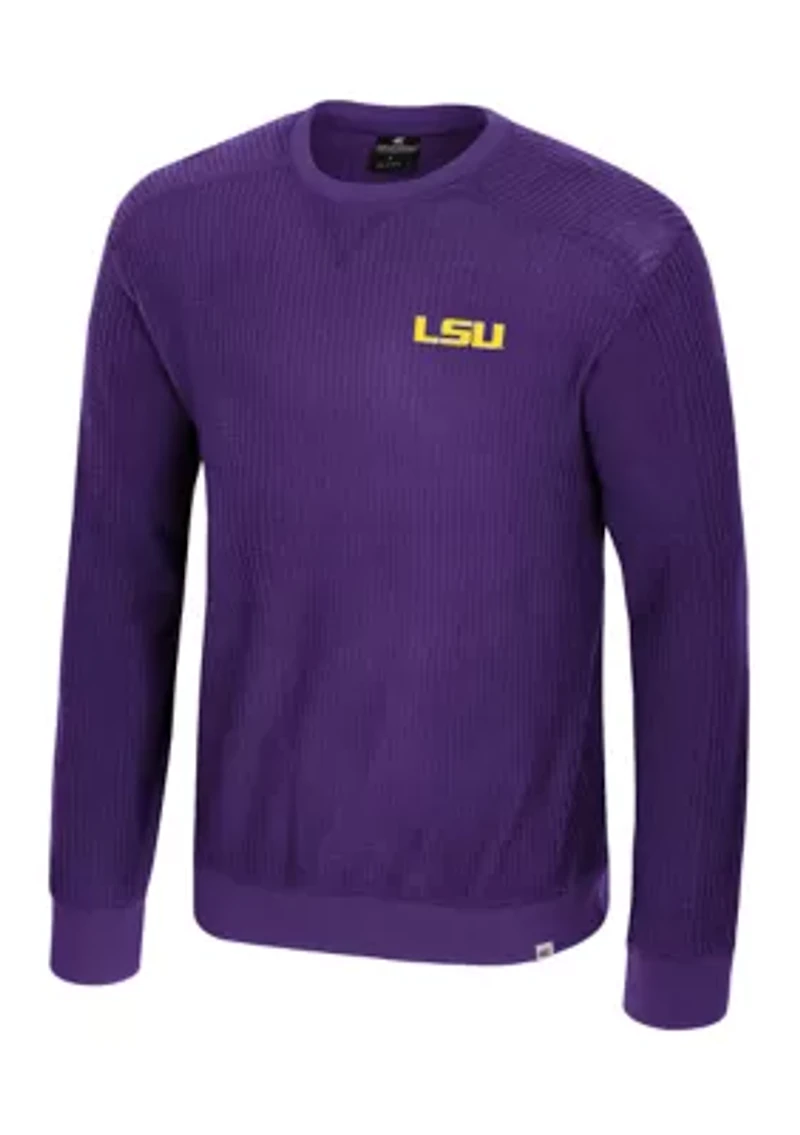 NCAA LSU Tigers Sweet Dee Waffle Sweater