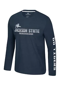NCAA Jackson State Tigers Back Business Long Sleeve Graphic T-Shirt