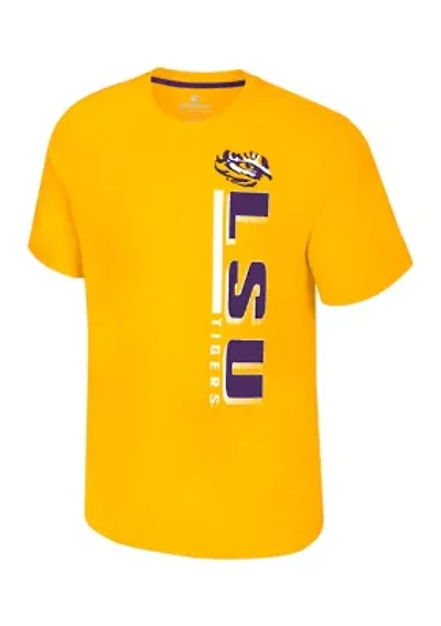NCAA LSU Tigers Short Sleeve Bar Graphic T-Shirt