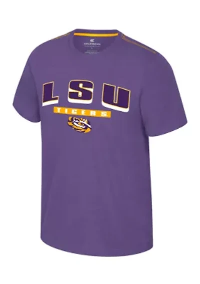 NCAA LSU Tigers  Short Sleeve Back Business Graphic T-Shirt
