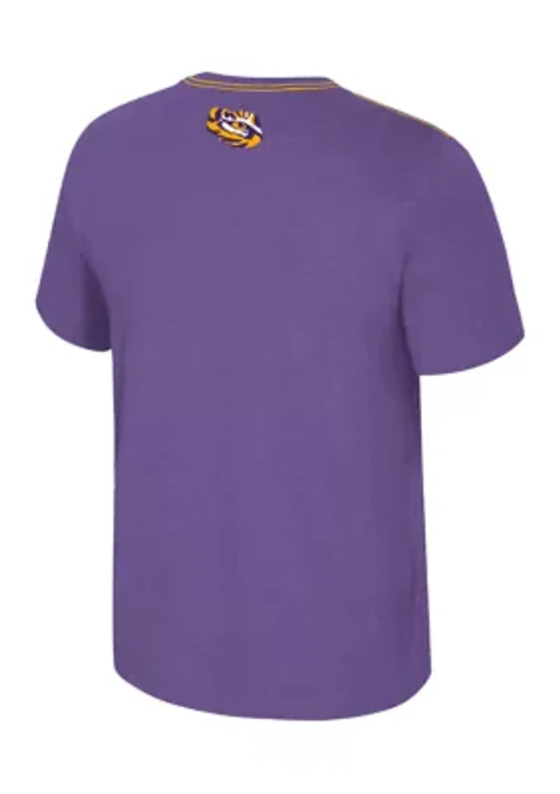 NCAA LSU Tigers  Short Sleeve Back Business Graphic T-Shirt