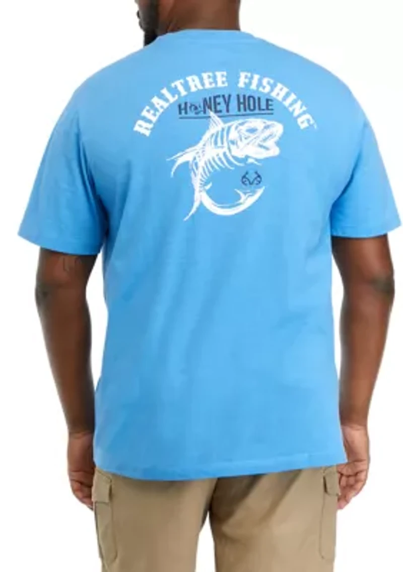 Big & Tall Short Sleeve Fish Bone Dual Blend Graphic T-Shirt
