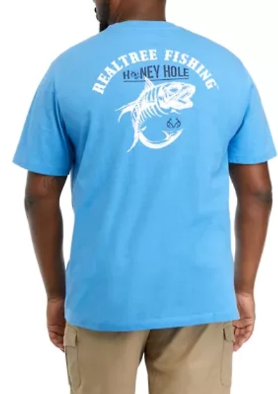 Big & Tall Short Sleeve Fish Bone Dual Blend Graphic T-Shirt
