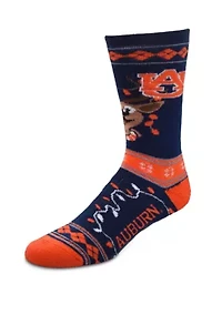 Women's NCAA Reindeer Sweater Stripe Socks