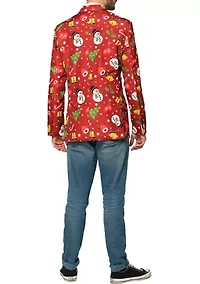 Christmas Red Icons Light Up Blazer