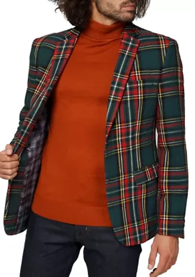 Men's Deluxe Blazer  Christmas Tartan