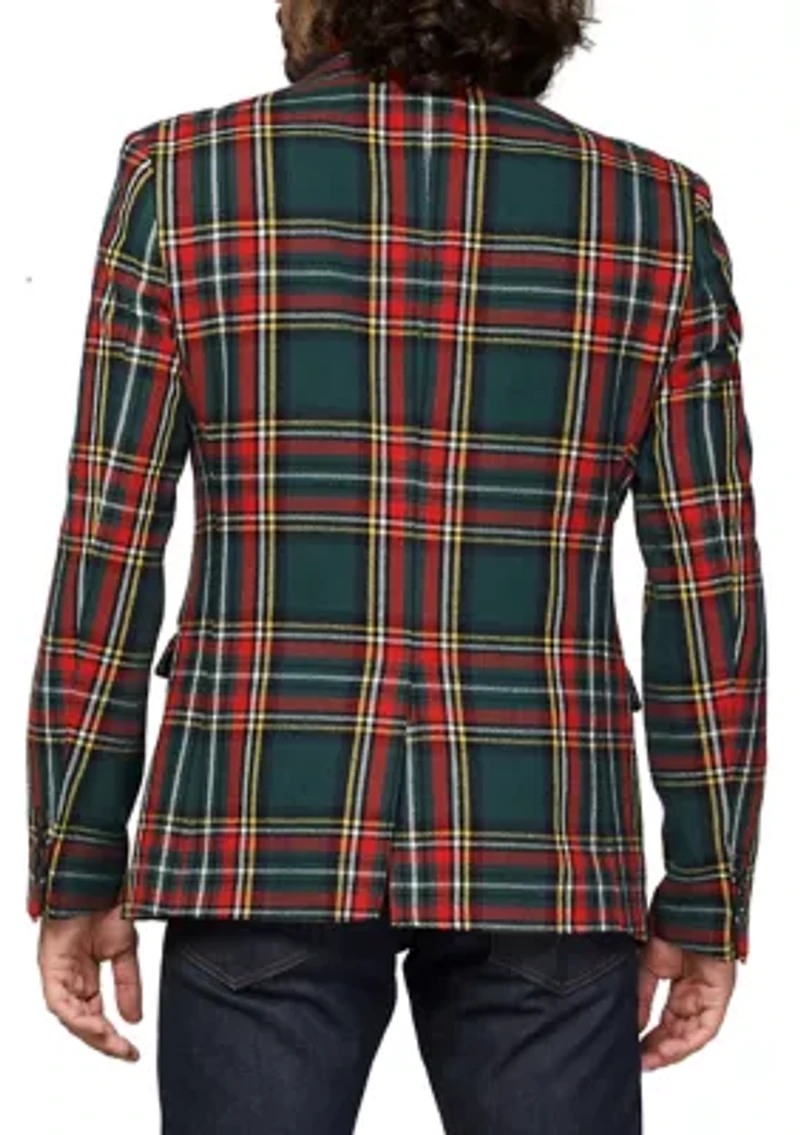 Men's Deluxe Blazer  Christmas Tartan
