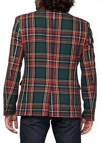 Men's Deluxe Blazer  Christmas Tartan