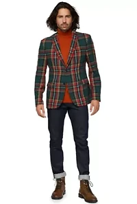 Men's Deluxe Blazer  Christmas Tartan
