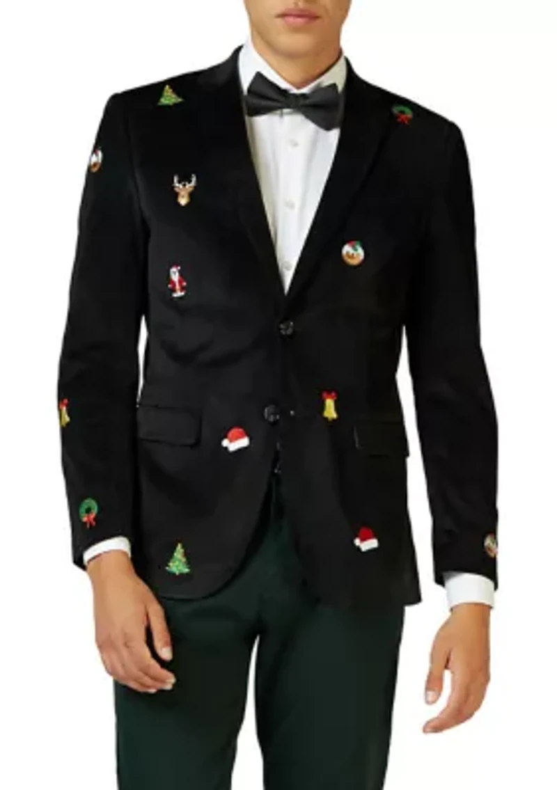 Christmas X-Mas Icons Black Dinner Jacket Blazer