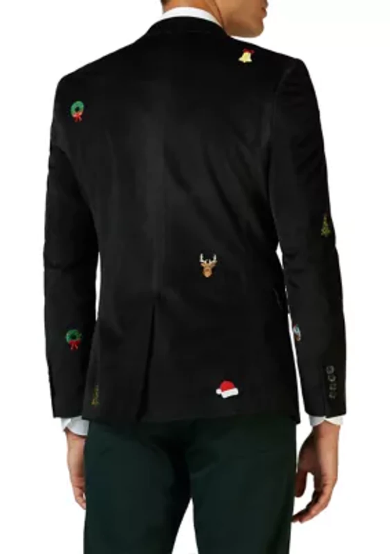 Christmas X-Mas Icons Black Dinner Jacket Blazer