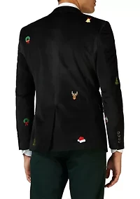 Christmas X-Mas Icons Black Dinner Jacket Blazer