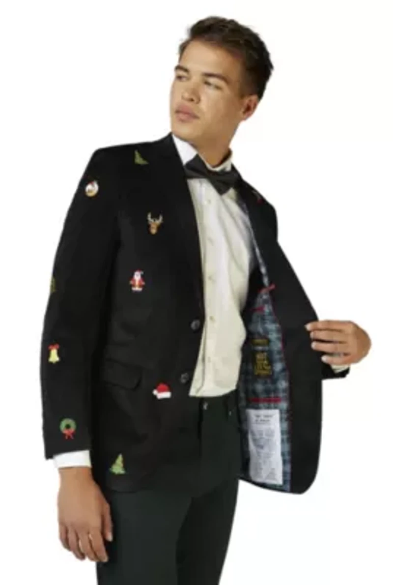 Christmas X-Mas Icons Black Dinner Jacket Blazer