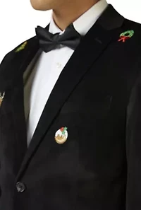 Christmas X-Mas Icons Black Dinner Jacket Blazer
