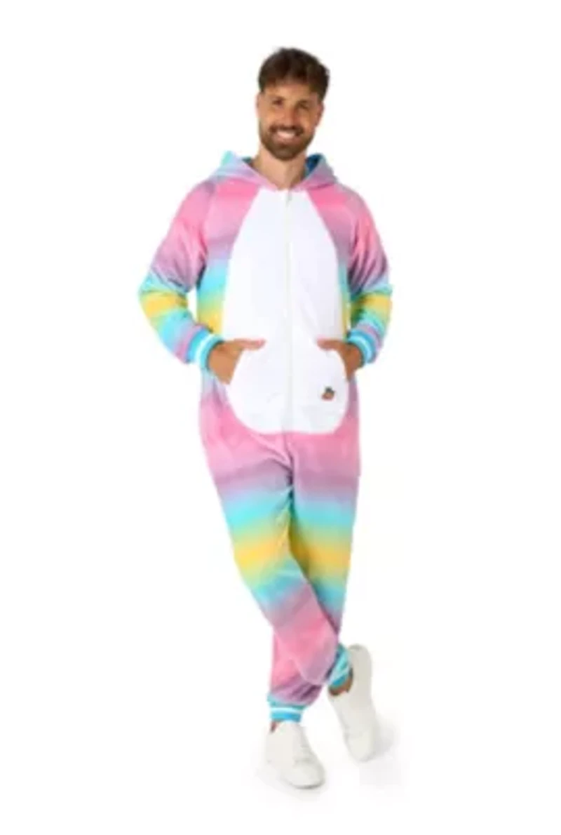OppoSuits Unicorn Costume Outfit - Animal Body Suit for Adults White