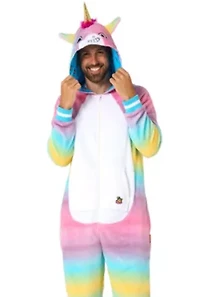 OppoSuits Unicorn Costume Outfit - Animal Body Suit for Adults White
