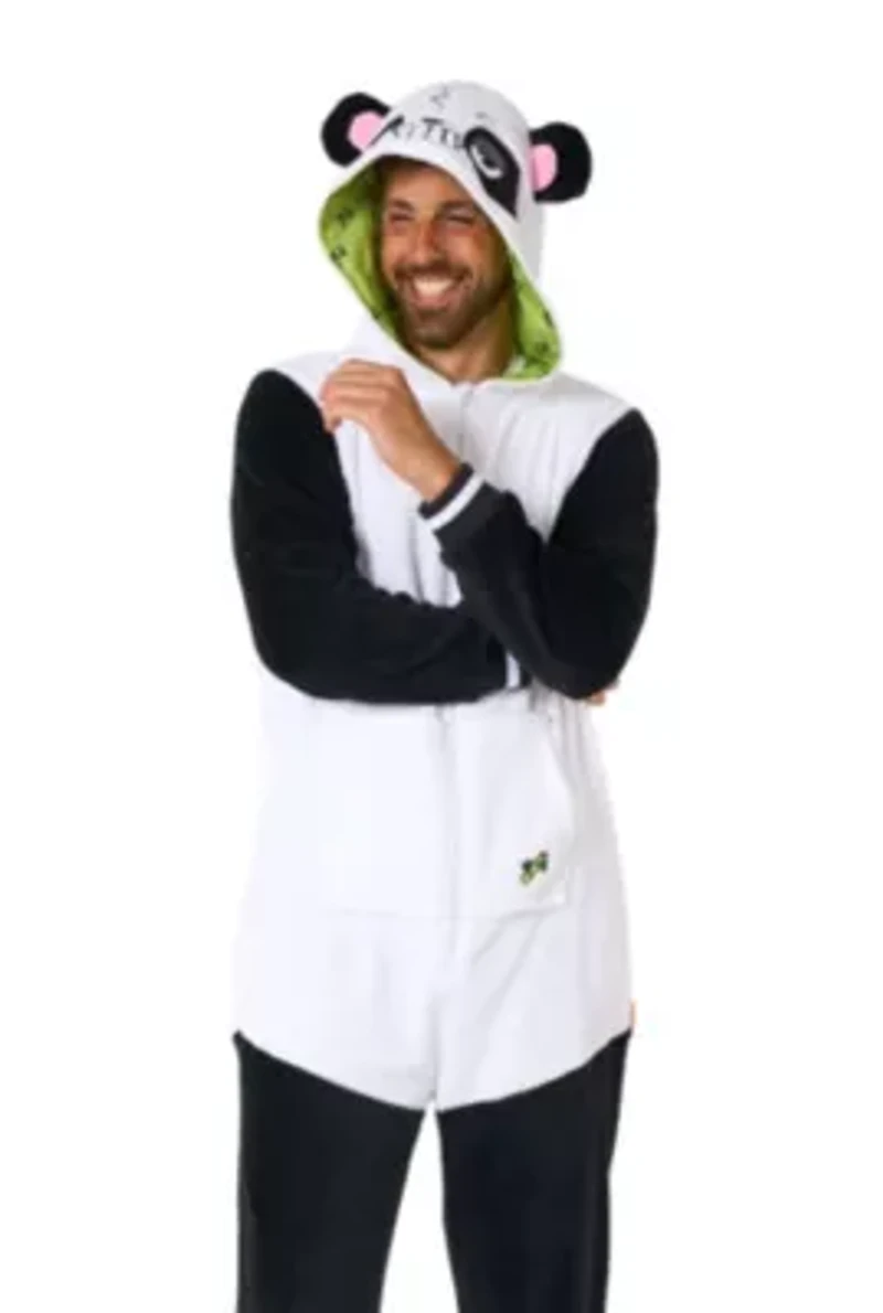OppoSuits Panda Costume Outfit - Animal Body Suit for Adults White
