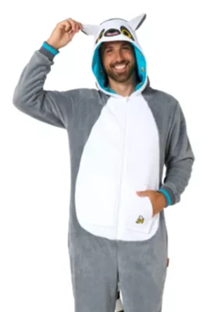 OppoSuits Lemur Costume Outfit - Animal Body Suit for Adults Grey
