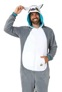OppoSuits Lemur Costume Outfit - Animal Body Suit for Adults Grey
