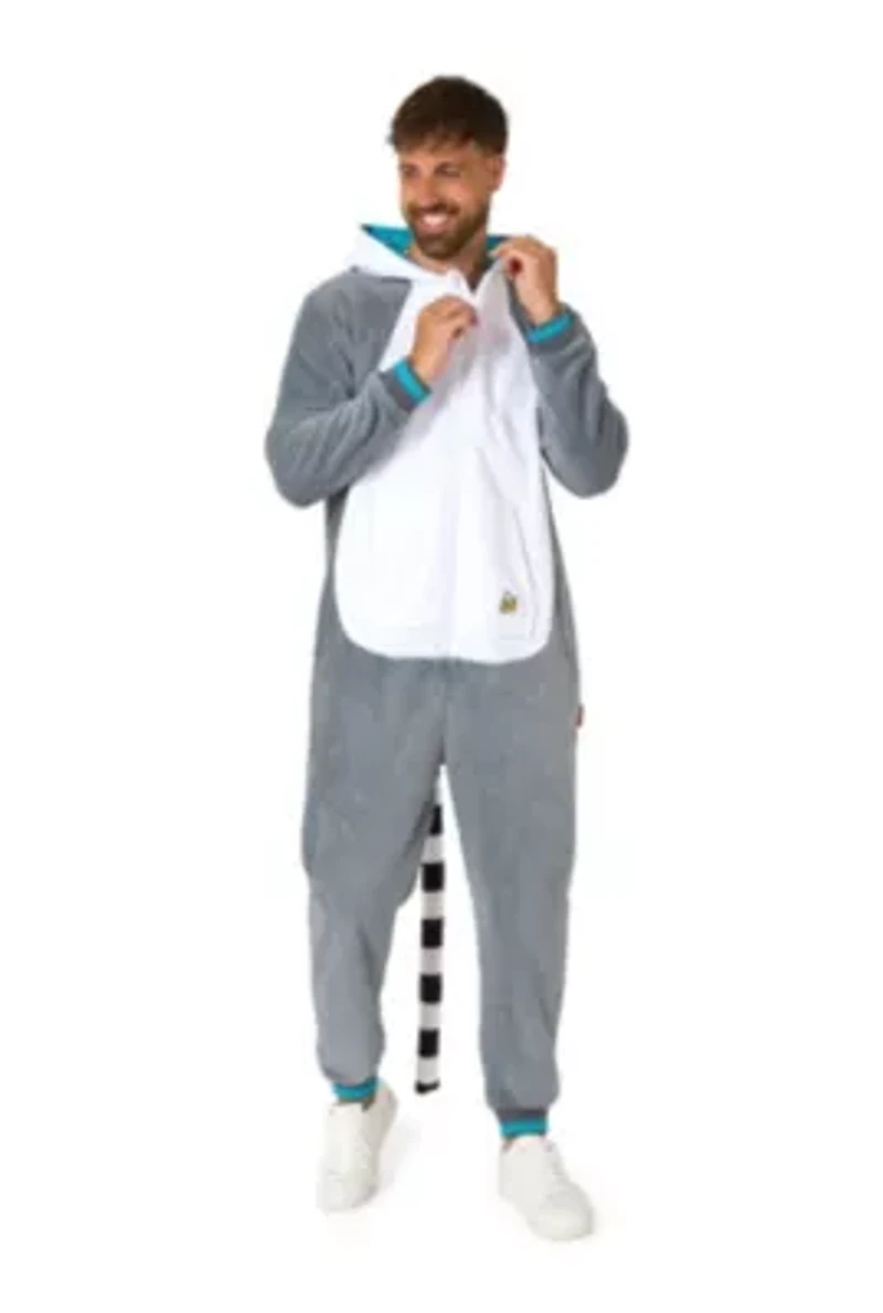 OppoSuits Lemur Costume Outfit - Animal Body Suit for Adults Grey