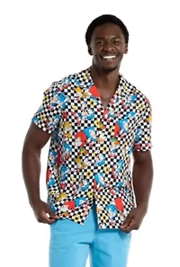 OppoSuits Men's Hawaiian Shirt - Short Sleeve Sonic Retro
