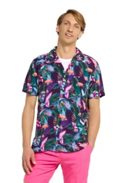 OppoSuits Men's Hawaiian Shirt - Short Sleeve Night Jungle