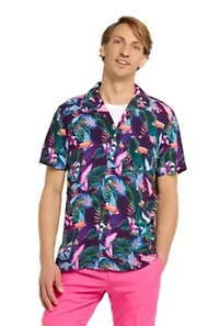 OppoSuits Men's Hawaiian Shirt - Short Sleeve Night Jungle