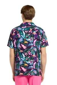 OppoSuits Men's Hawaiian Shirt - Short Sleeve Night Jungle