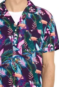 OppoSuits Men's Hawaiian Shirt - Short Sleeve Night Jungle