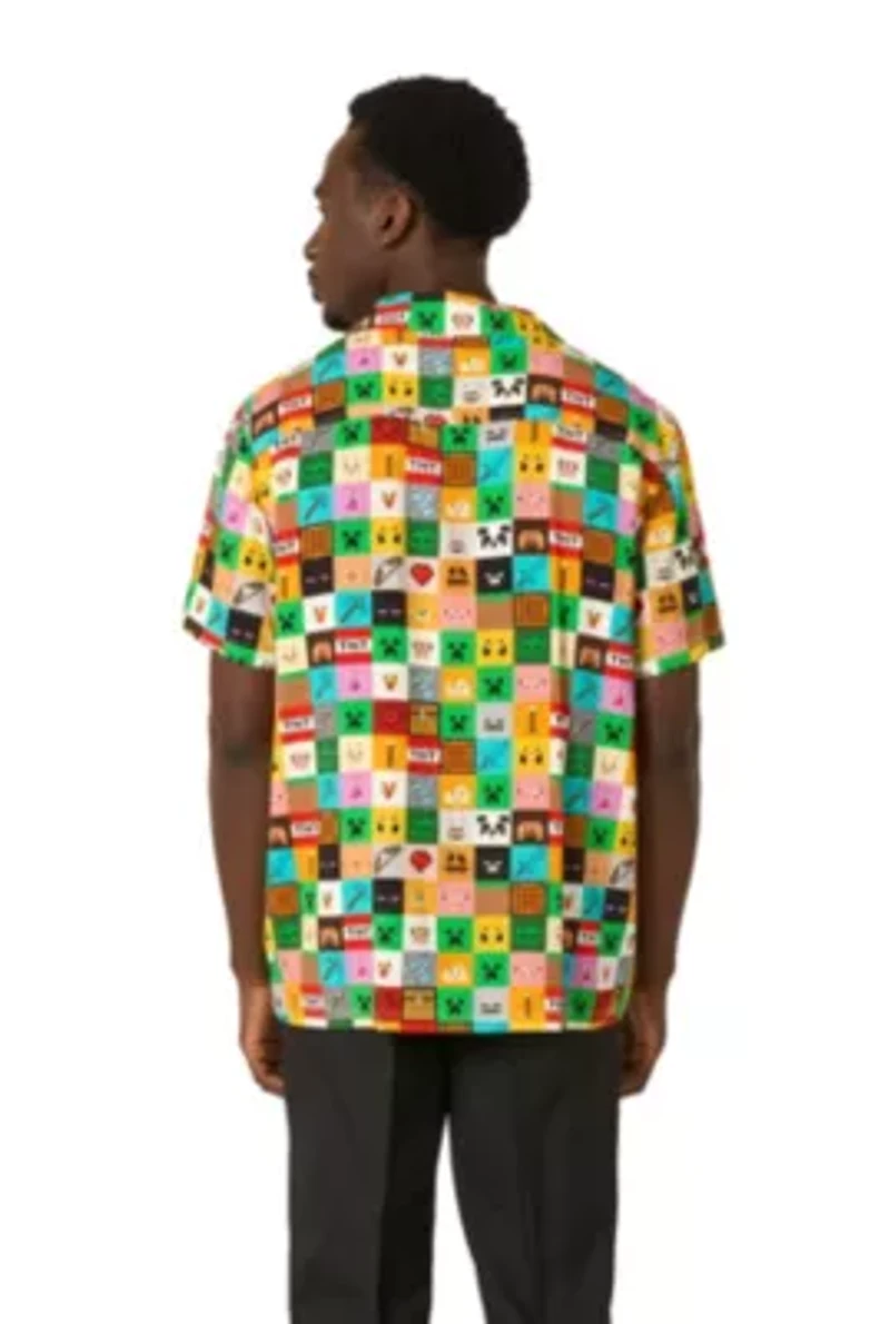 OppoSuits Men's Hawaiian Shirt - Short Sleeve Minecraft