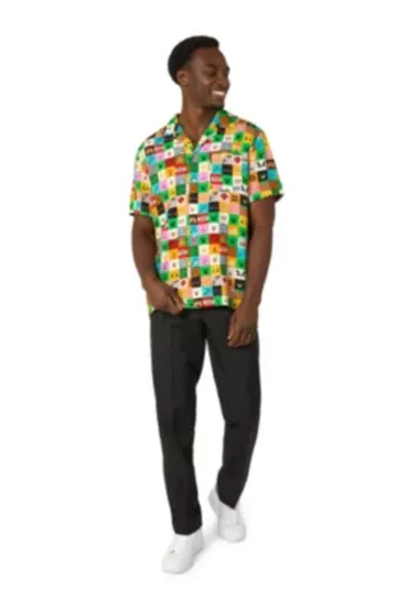 OppoSuits Men's Hawaiian Shirt - Short Sleeve Minecraft