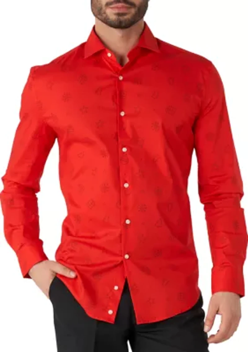 Christmas Icons Red Long Sleeve Shirt