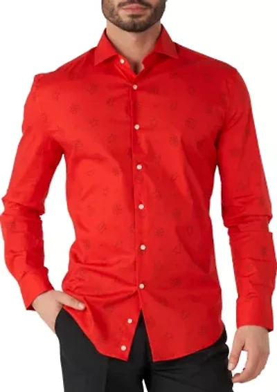 Christmas Icons Red Long Sleeve Shirt